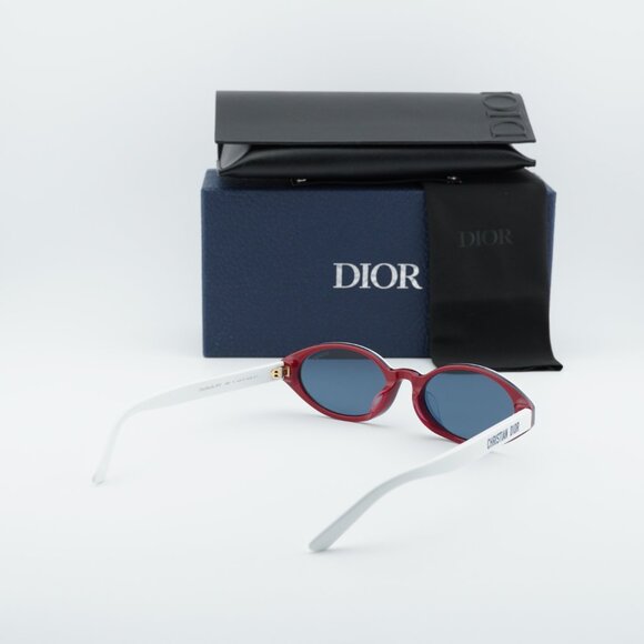 Dior DIORPACIFIC R1F 50B0 Oval Sunglasses - White/Blue